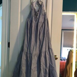 Striped Halter Maxi Dress